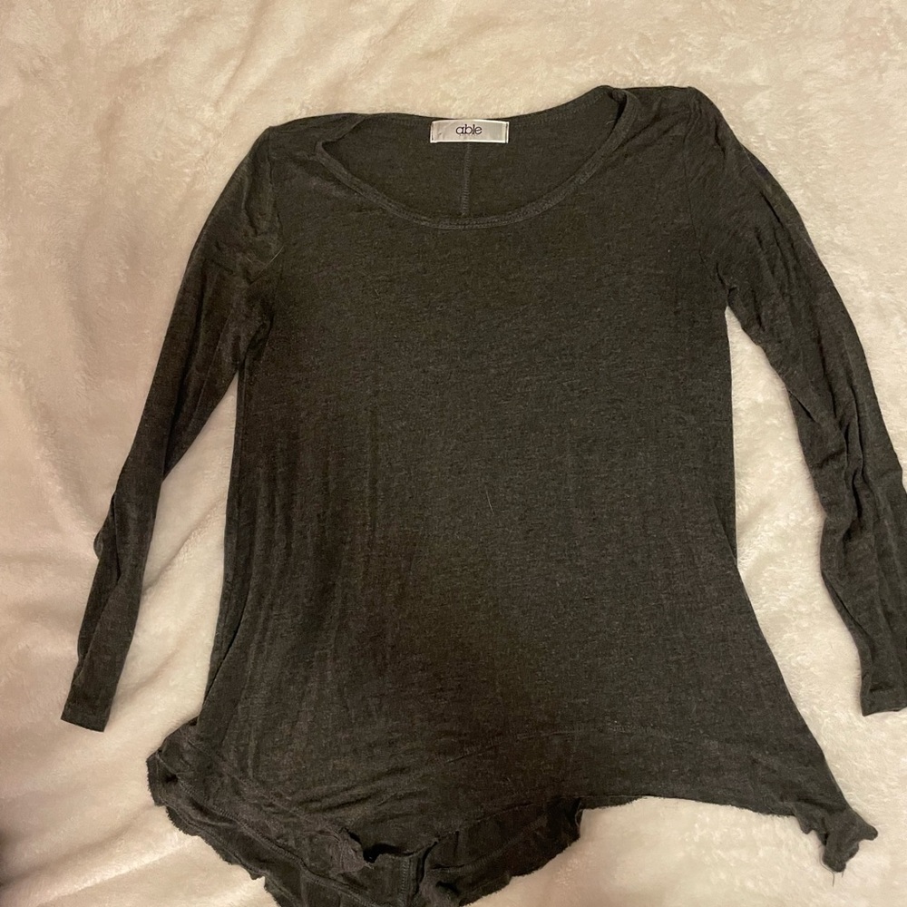 Dark grey ladies loose fitting top